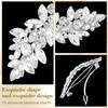 Joez Wonderful Rhinestone Hair Clips Silver Bridal Hair Accessories For Women Sparkly Crystal Hair Pins Fancy Flower Hair Barrettes For