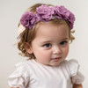 Rannyrena Cute Lace Flower Baby Girls Headband Elastic Floral Head Wrap Baby Birthdayturban Hairband For Newborn Infant Toddler Kids Purple