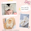 Rannyrena Lace White Bow Knot Baby Girls Headband Birthday Shower Infant Wrap Elastic Flower Baby Turban Hairband For Newborn Infant Toddler