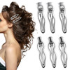 6 Pcs Silver Metal Wave Hair Clips Small Bangs Hairpins Duck Bill Clip Alligator Hair Clips For Women Barrettes Accessories For Thick Thin