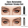 Kunal 2Pcs One Piece Rotatable Eyeliner Stamp Foldable Winged Stamp Smudge Proof And Long Waterproof For Beginners Black And Brown