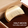 Vin Age Gold Brushed Metal Claw Clip For Women Small Gold Shell Non Slip Moon Shape Jaw Clip Fancy Minimalist Hair Styling Accessory For