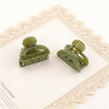 Fancy Green Semi Circle Small Hair Claw Clips For Women 2Pcs Mini Non Slip Jaw Clips Strong Hold Hair Accessories For Bangs Flyaways And