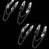 4Pcs Silver Metal Snap Hair Clips Chain Cross Heart Hair Barrettes Clips With Pendant Girls Hair Accessories Hair Styling Accessories Hair