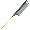 Lltgmv 9.3 Rat Tail Comb For Hair Styling Parting And Braiding With Metal Stainless Steel Pintail Black And Gold