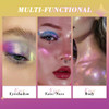 Afflano Glitter Multichrome Eyeshadow Holographic Chrome Eyeshadow Color Shift Rainbow Multichrome Eye Shadow Iridescent Makeup Sparkly