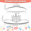 Datingshiny 2Pcs Silver Baby Tiara Glitter Baby Crown Headband Crystal Crown Hair Belt For Little Girl Infant Princess Tiaras Birthday