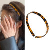 Kefley Tortoise Shell Acetate Headband For Women With Teeth Leopard Print Resin Thin Headbands Vintage Hairband Headpiece