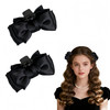 2Pcs Elegant Black Satin Bow Claw Clips For Women Cute Side Jaw Clips For Princess Hairstyles Non Slip Vintage Hair Styling Accessories For