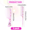 2Pcs Pink Cute Hair Combs Set For Girls Fine Tooth Comb And Rat Tail Styling Comb Mini Baby Plastic Hairbrush Tools Accessories For Toddlers