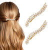 Hotalisona Hair Barrettes For Women Gold Rhinestone Wedding Bridal Fashion Cute Wheat Hair Clips Barrettes Accessories For Women Girls
