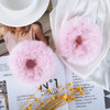 Mljsh 2 Pcs Pink Pom Pom Hair Tie Fuzzy Furry Faux Rabbit Fur Scrunchies For Girls Women Hair Accessories