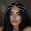 Fdesigner Rhinestone Head Chain Jewelry Silver 1920S Headpieces Vinatge Hair Jewelry Costume Hair Accessories For Women