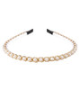 Yarn And Ink Women S Pearls Headbands Fashion Beaded Metal Headband Vintage Hair Accessories Non Slip For Women Girls Pearls Line