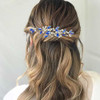 Betiteto Crystal Bridal Hair Pins Sparkle White Blue Rhinestone Wedding Hair Piece Accessories For Women Girls Pack Of 2