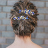 Betiteto Crystal Bridal Hair Pins Sparkle White Blue Rhinestone Wedding Hair Piece Accessories For Women Girls Pack Of 2