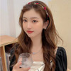 Aiupuoc Valentine Headband Hair Clips Flower Metal Hair Accessories Exquisite Red Rose Gold Metal Design Elegant Hair Hoop Hairband Hairpin