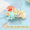 Jeairts Starfish Shell Hair Comb Beach Pearl Headpiece Bridal Wedding Hair Accessories For Women