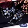 Hinzic 2Pcs Vintage Rhinestone Clips Barrettes Ink Blue Crystal Barrettes