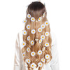 Sucrain 1Pcs Flower Hippie Headband Floral Crown Summer Sunflower Hair Accessories For 70 S Bohemian Costumes Style For Women White