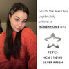 Gketn 12 Pcs 1.61 Star Hair Clips Snap Hair Barrettes Non Slip Star Hair Accessories Women 2000S Y2K Silver Metal Hair Clips