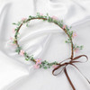Korvishow Fairy Pink Flower Crown Headband Floral Headpiece For Women