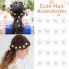 Yission 20Pcs Mini White Rhinestone Flower Hair Clips Decorative Wedding Bridal Hair Barrettes And Pins For Girls Women