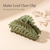 Junfamilee Hair Clip 1Pc Green Leaf Shaped Hair Clip With Many Teeth Big Claw Clips 3.5 Inch Non Slip Leaves Hair Catch Barrette Jaw Clamp