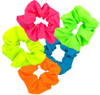 Neon Scrunchies For Hair 80S Neon Hair Accessories Scrunchy Elastic Bands Elastics Ponytail Scrunchies Hair Scrunchie For Neon Party Outfit