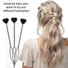 Axiyanx 12 Pack Hair Pull Through Tool Hair Beader For Braids With Beads Ponytail Maker Styling Loop For Girls