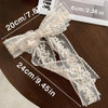 Large Lace Hair Bow Clips For Women Girls Cute Beige Lace Bows For Hair Weighs Only 0.6 Oz Off White Hair Decor For Wedding Pageant Prom