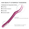 2 In 1 Lash Tweezer With Comb Stainless Steel Elbow Tweezers Eyelash Extension Precise Eyebrow Tweezers Tool Lashes Tweezer Applicator For
