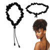 Sibba Elastics Silk Hair Ties Press Curly Scrunchies Hair Styling 2 Pcs Loc Headband Puff Cuff Ponytail Holder Adjustable Dreadlock Bands