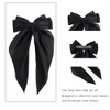 Fyimuyi Silky Satin Oversized Long Tail Bow Clip Large Black Hair Bow For Women Girl Hair Accessories With Long Tail 1Pcs