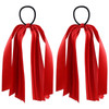 Red Ribbon Hair Ties Cheer Long Tassel Elastic Hairbands Handmade Girls Women Ponytail Holder Hair Accessories For Holiday Party