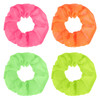 Neon Scrunchies For Hair Mabor 4Pcs 80S Neon Soft Hair Scrunchy