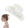 Bride Claw Hair Clip Bride White Acrylic Hair Clips With Rhinestone Logo Bachelorette Party Wedding Birthday Banana Barrettes Hair
