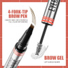 Microblading Eyebrow Pen 2 In 1 Eyebrow Pen And Sealing Brow Gel 4 Fork Tip Eyebrow Pencil Waterproof Eyebrow Pencil Long Lasting Eyebrow
