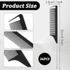 36 Pcs Rat Tail Combs Parting And Braiding Combs Steel And Carbon Fiber Heat Resistant Black