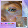 Gkshsu Chameleon Face Highlighter Palette Multichrome Eyeshadow Shimmer Pigmented Powder Holographic Sparkle Rainbow Highlighter