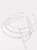 Tebiekoy Silver Metal Wavy Headbands For Women Elastic Hair Bands Stylish Thin Wavy Head Bands Trendy Silver Hair Accessories Cute For Women