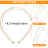Pagow 2Pcs Metal Double Layer Headbands Trendy Gold Silver Simple Headband