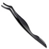 Pretty Memory Upgraded Lash Applicator Tool With Comb 2 In 1 Stainless Steel Eyelash Tweezers Lash Extension Curlers Curved Tweezer Clip For
