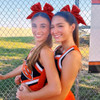 Cn Glitter Cheer Hair Bows For Cheerleader Red Large Ponytail Holder