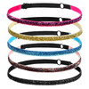 Hjzhii 5 Pcs Glitter Running Headbands Elastic Shiny Headbands Women