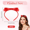 Tyqour 2 Pcs Red Bow Headband Small Matilda Style Red Headband