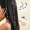 2 Pcs Long Tassel Braided Hair Chain With Clips Sparkle Crystal Hair Clips Boho Hairs Extensions Boho Braided Hairs Jewelry Braided Beads