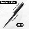 3 Row Comb For Natural Hair Rat Tail Styling Comb Curly Hair Styling Brush Black Unbraider Combs For Women Men Detangling Styling 2Pcs