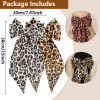 1 Pcs Yellow Leopard Print Bow Hair Clip Big Bow With Long Tail Cheetah Hair Accessory For Women And Girls