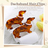 2 Pcs Dachshund Dog Hair Clips For Women Acetate Non Slip Claw Clips Cute Pet Lover Gifts For Christmas And Birthday Stylish Hair